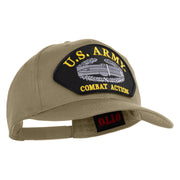 U.S. Army Combat Action Patched Solid Cotton Twill Pro Style Cap - Khaki OSFM