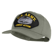 U.S. Army Combat Action Patched Solid Cotton Twill Pro Style Cap - Grey OSFM