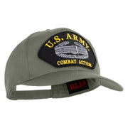 U.S. Army Combat Action Patched Solid Cotton Twill Pro Style Cap - Grey OSFM