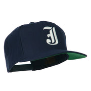 Old English J Embroidered Flat Bill Cap