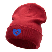 Pet Paw Love Embroidered Long Knitted Beanie