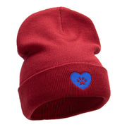 Pet Paw Love Embroidered Long Knitted Beanie