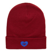 Pet Paw Love Embroidered Long Knitted Beanie