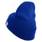 2nd Marine Division Retired Logo Embroidered 12 Inch Solid Knit Cuff Long Beanie Made in USA - Royal-Blue OSFM