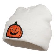 Halloween Evil Jack o Lantern Embroidered Long Beanie