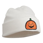 Halloween Evil Jack o Lantern Embroidered Long Beanie