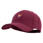 Cute Chucao Bird Embroidered Brushed Bull Denim Low Profile Cap - Maroon OSFM