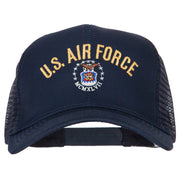 US Air Force Logo Embroidered Solid Cotton Mesh Pro Cap