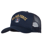 US Air Force Logo Embroidered Solid Cotton Mesh Pro Cap