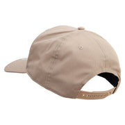 Jazz Music with Saxophone Embroidered Solid Cotton Twill Pro Style Cap - Khaki OSFM