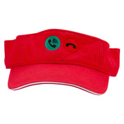 Phone Calling Embroidered Pro Style Cotton Twill Washed Visor - Red-White OSFM