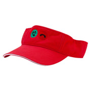 Phone Calling Embroidered Pro Style Cotton Twill Washed Visor - Red-White OSFM