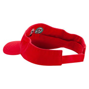 Phone Calling Embroidered Pro Style Cotton Twill Washed Visor - Red-White OSFM