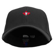 Canada Maple Leaf Torch Embroidered Low Profile Washed Flex Cap - Black OSFM