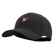 Cute Chucao Bird Embroidered Brushed Bull Denim Low Profile Cap - Black OSFM