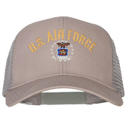 US Air Force Logo Embroidered Solid Cotton Mesh Pro Cap