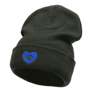 Pet Paw Love Embroidered Long Knitted Beanie