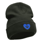 Pet Paw Love Embroidered Long Knitted Beanie