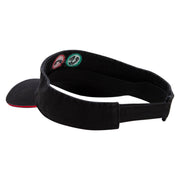 Phone Calling Embroidered Pro Style Cotton Twill Washed Visor - Black-Red OSFM