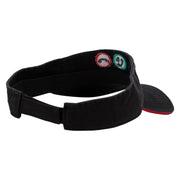 Phone Calling Embroidered Pro Style Cotton Twill Washed Visor - Black-Red OSFM