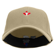 Canada Maple Leaf Torch Embroidered Low Profile Washed Flex Cap - Khaki OSFM