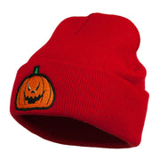 Halloween Evil Jack o Lantern Embroidered Long Beanie