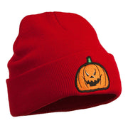 Halloween Evil Jack o Lantern Embroidered Long Beanie