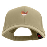 Cute Chucao Bird Embroidered Brushed Bull Denim Low Profile Cap - Khaki OSFM