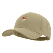 Cute Chucao Bird Embroidered Brushed Bull Denim Low Profile Cap - Khaki OSFM