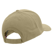 Cute Chucao Bird Embroidered Brushed Bull Denim Low Profile Cap - Khaki OSFM