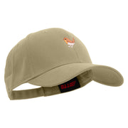 Cute Chucao Bird Embroidered Brushed Bull Denim Low Profile Cap - Khaki OSFM