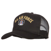 US Air Force Logo Embroidered Solid Cotton Mesh Pro Cap