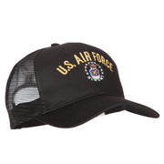 US Air Force Logo Embroidered Solid Cotton Mesh Pro Cap