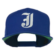 Old English J Embroidered Flat Bill Cap