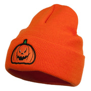 Halloween Evil Jack o Lantern Embroidered Long Beanie