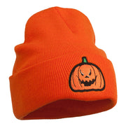 Halloween Evil Jack o Lantern Embroidered Long Beanie