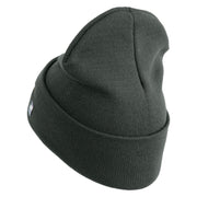 USSF Gold Letter Logo Embroidered 12 Inch Solid Knit Cuff Long Beanie Made in USA - Graphite OSFM