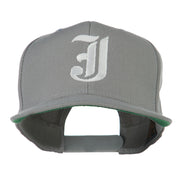 Old English J Embroidered Flat Bill Cap