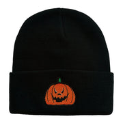 Halloween Evil Jack o Lantern Embroidered Long Beanie