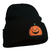 Halloween Evil Jack o Lantern Embroidered Long Beanie