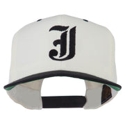 Old English J Embroidered Flat Bill Cap