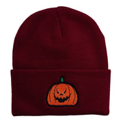 Halloween Evil Jack o Lantern Embroidered Long Beanie