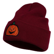 Halloween Evil Jack o Lantern Embroidered Long Beanie