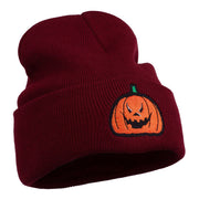 Halloween Evil Jack o Lantern Embroidered Long Beanie