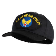 U.S. Army Air Corps Patched Solid Cotton Twill Pro Style Cap - Black OSFM