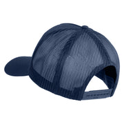 Vietnam Vet POW MIA and Proud of It Patched Solid Cotton Twill 5 panel Mesh Back Cap - Navy OSFM