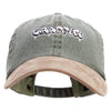 Graffiti Embroidered Suede Bill Washed Pigment Dyed Cap - Olive-Tan OSFM