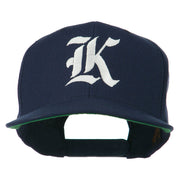 Old English K Embroidered Flat Bill Cap