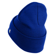 U.S. Air Force Roundel Logo Embroidered 12 Inch Solid Knit Cuff Long Beanie Made in USA - Royal-Blue OSFM