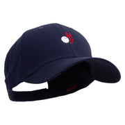 Bowling with Ball Logo Embroidered Low Profile Cap - Navy OSFM